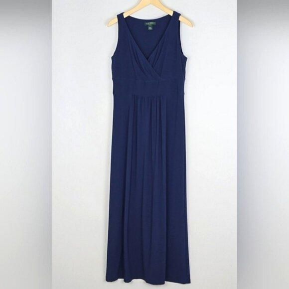Lauren Ralph Lauren Dresses & Skirts - Ralph Lauren Women’s Blue Sleeveless Maxi Dress Flowy Cocktail Evening Size 12